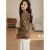 En stock suéter con capucha casual elegante combinable otoño 2023 nuevo estilo coreano suéter básico simple para mujer