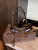 Bolsa de Ombro Grande com Estampa de Leopardo para Mulheres 2025 Outono Nova Versátil Elegante Bolsa Tote Feminina com Bolsa de Mão Estilosa