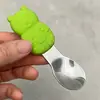 Cuchara de Mango Corto de Acero Inoxidable Cuchara para Bebé Aprendiendo a Comer Vajilla para Bebé Juego de Tenedor y Cuchara para Suplemento Alimenticio