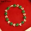 Pulsera de Jade Malayo al por Mayor, Pulsera con Incrustaciones de Jade Malayo Verde Esmeralda, Pulsera de Jade de Moda para Mujer