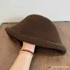 Sombrero de Pescador Retro Japonés de Punto Grueso con Borde Enrollado para Otoño e Invierno, Sombrero de Cubo para Rostro Delgado con Circunferencia de Cabeza Grande, Sombrero de Lana Cálido para Proteger los Oídos, Moderno