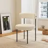 Silla de comedor tipo dona de crema, taburete de tocador moderno minimalista, silla de maquillaje popular para el hogar, lana de cordero nórdico para dormitorio