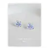 Pendientes de Aguja de Plata S925 Flor Pendientes Pequeños Frescos Pétalo Rosa Pendientes de Cristal Sentido Avanzado Azul Nicho Pendientes
