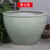 Tanque grande de patio de porcelana azul y blanca de Jingdezhen tanque de agua tanque de peces dorados cuenco de loto maceta de loto lirio de agua tanque de tortugas tanque de tortugas de hotel