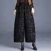 Pantalones de pierna ancha estampados de cintura alta a la moda en estilo chino para mujer, nueva colección otoño 2026, con caída fluida, corte retro y holgado, nuevos pantalones cropped de estilo chino