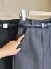 Falda de traje de oficina estilo coreano para mujer, nuevo modelo de otoño, de cintura alta, adelgazante, con abertura frontal, casual, ajustada, recta, midi