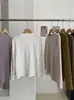 KEKEZOON 2026 Outono/Inverno Novo Estilo Coreano Básico Gola Redonda Cor Sólida Lado Duplo Lã Manga Longa Camiseta Básica 8798
