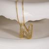 Europa y Estados Unidos joyería transfronteriza nuevo collar de 26 letras inglesas femenino incrustado circón nicho temperamento cadena clavicular nkb798