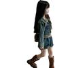 Comercio Exterior Ropa Infantil al por Mayor Trajes para Niñas Primavera y Otoño Nueva Chaqueta de Mezclilla Lavada Estilo Antiguo para Niños Traje con Falda Plus