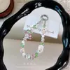 Cadena de Teléfono Móvil con Cuentas de Pedrería de Colores, Cadena Colgante de Cristal de Cereza Incrustada de Diamantes para Sostener en la Mano, Colgante para Funda de Teléfono Móvil, Accesorios para Bolsos