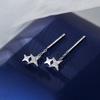 Pendientes de Borla con Estrella de Zirconio Flash Nuevas Tendencias Pendientes Pequeños de Alta Gama Agujeros en las Orejas Dormir Sin Hilo en la Oreja