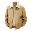 [Control de Precios 188] Chaqueta de Algodón para Hombre con Borrego, Chaqueta de Invierno Forrada de Borrego, Corte Holgado, Tallas Grandes, Para Personas de Mediana Edad, Cálida, Informal