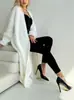 Comercio Exterior Extendido Cardigan Suéter Blanco de Terciopelo Imitación Mink Hasta la Rodilla para Mujer Otoño e Invierno Nuevo Suéter Chaqueta Grueso Holgado para Mujer