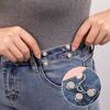 Botón de cintura plana sin clavos, extraíble, para jeans, cintura ajustable, botón de metal, artefacto ajustado.