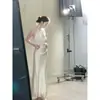 Vestido de mujer estilo francés con diseño plisado texturizado, de alta gama y elegante, con efecto reductor y ceñidor de cintura, falda ajustada al cuerpo