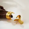 Pendientes Cuadrados de Sábana Fruncida Transfronterizos Europeos y Americanos Chapados en Oro de 18 Quilates Pendientes de Hoja Retorcida Geométricos Pendientes Irregulares