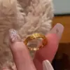 Anillo de Trigo Dorado Estilo Vintage Similar al Terciopelo para Mujer, Anillo para Dedo Índice de Diseño Nicho, Sensación de Lujo Ligero de Alta Gama, Anillo Abierto
