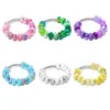 Explosiones transfronterizas mezcladas aleatoriamente con 10 cuentas de resina rosa morado azul verde multicolor pulsera de cuentas para manualidades
