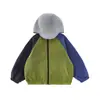 Wulibu 2026 Estilo Nuevo Primavera y Otoño Chaqueta con Capucha para Exteriores de Color Bloque para Niñas Ropa Exterior Sencilla Top de Moda