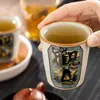 Taza de Té de Papel de Arroz Horno Ru, Vaso de Cola de Gran Capacidad, Taza de Maestro Cerámica con Esmalte Craquelado para el Hogar, Regalo Empresarial