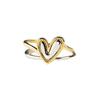 Anillo de cobre de dos piezas dos en uno de amor irregular bicolor ins nuevo más vendido transfronterizo de Amazon para mujeres