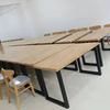 Mesa de Lectura, Mesa para Sala de Lectura de Biblioteca, Mesa de Comedor, Escritorio de Acero y Madera, Directo del Fabricante