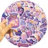 50 pegatinas de medicina mágica, color morado, fantasía mágica, mano, cuenta, teléfono móvil, papelería, equipaje, pegatinas decorativas para tazas