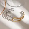 Pulsera Wanxing de Acero Inoxidable Color a Juego Europea y Americana Anillo de Alto Grado Sin Color para Mujer Joyería de Acero de Titanio Joyería de Mano Transfronteriza