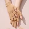 Luvas Finas Femininas para Outono e Inverno, Luvas Quentes de Meio Dedo com Dois Dedos Expostos para Escrever, Luvas de Condução para Estudantes, Lã Tricotada