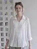 Cardigã popular com botões de concha, camisa de manga comprida para mulheres, top respirável e com bom caimento estilo férias de verão 2026 2112
