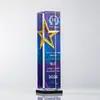 Trofeo de cristal de estrella pentagonal creativa de alta calidad, trofeo de competición, grabado para personal destacado, equipo, premios de reunión anual