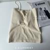 Nova camisola de alça fina com decote ombro a ombro feminina beleza costas fixas bojo no peito ins peça externa top versátil moda