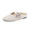 Sandalias retro estilo francés sin cordones para mujer, nuevo modelo de verano 2026, caladas y transpirables, con plataforma para aumentar altura, mules de punta cerrada para personas bajitas