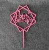 Enfeite de Acrílico Dourado para Bolo Plug-in Decoração de Festa Feliz Aniversário Loja de Confeitaria Aplicável