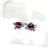Pendientes de Granate de Magnesio-Aluminio Natural Transfronterizos de Amazon Plata S925 Piedra Principal 6*6 Joyería de Lujo Venta Directa de Fábrica