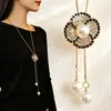 Cadena Larga para Suéter Cruzada Cadena de Suéter de Gama Alta de Gama Alta Lujo Ligero Moda de Nicho Versátil Joyería con Borla para Otoño e Invierno Colgante