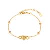 Pulsera para Mujer con Incrustaciones de Diamante Rosa Estilo Coreano, Símbolo Infinito Fresco y Femenino, Corazón de Melocotón, Acero Inoxidable