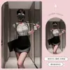 Xishi Roupa Sexy de Secretária Ol Lingerie Saia com Suspensório de Cintura Alta Uniforme Provocante Pijama Qqny para Mulheres A174