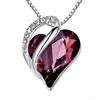 Collar con piedra de nacimiento geométrica en forma de corazón, joyería transfronteriza europea y americana, cadena de clavícula para mujer, fabricantes de regalos al por mayor