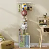 Estante de almacenamiento para baloncesto y fútbol de interior, cesta de almacenamiento para tapetes de yoga de sala de estar, estante de almacenamiento multifuncional para equipo deportivo doméstico