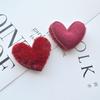 Otoño e invierno imitación pelo de conejo corazón de durazno pegatinas de tela semiterminadas accesorios para el cabello hechos a mano tocado accesorios DIY accesorios de ropa