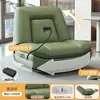 Sillón sofá individual, sofá cápsula espacial, sofá reclinable eléctrico giratorio para sala de estar, mecedora multifuncional de cuero WY