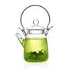 Tetera de Vidrio de Borosilicato Alto con Asa de Esmalte de Color, Olla para el Hogar para Hacer Té Perfumado, Tetera para Hacer Té, Tetera Hervidora Eléctrica de Cerámica