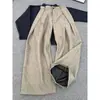 Pantalones Plisados de Corte A Color Marrón Grisáceo Estilo Old Money, Pantalones de Verano de Alta Gama, Pantalones Casuales de Pierna Ancha para Hombre