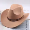 Sombrero fedora de lana, sombrero de vaquero, estilo étnico para hombres y mujeres, sombrero de sol de estilo europeo y americano para parejas para primavera y verano, sombrero de jazz