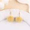 Brincos Pequenos de PomPom Moda Outono e Inverno Brincos Esféricos de Pelúcia Coloridos Brincos Pendentes de Personalidade Fresca Joias para Mulheres