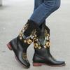 Otoño 2021 Amazon Botas de Cuero para Mujer con Flores Bordadas