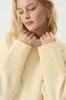 Suéter de Algodón Puro Holgado con Cuello Redondo, Estilo Europeo y Americano, Nuevo para 2026, para Mujer, Color Sólido de Punto, Estilo Perezoso, Suéter de Manga Larga para Primavera y Otoño