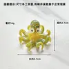 Pulpo Artificial Esmaltado Hecho a Mano Puro Pulpo de Cristal Adornos para Acuario Decoración Oceánica Estilo Ins Adornos de Dibujos Animados