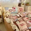 Conjunto de Roupa de Cama Fofo de Lã de Leite Quatro Peças Inverno Plush Dupla Face Capa de Edredom Lençol de Fleece Coral Conjunto de Três Peças para Dormitório